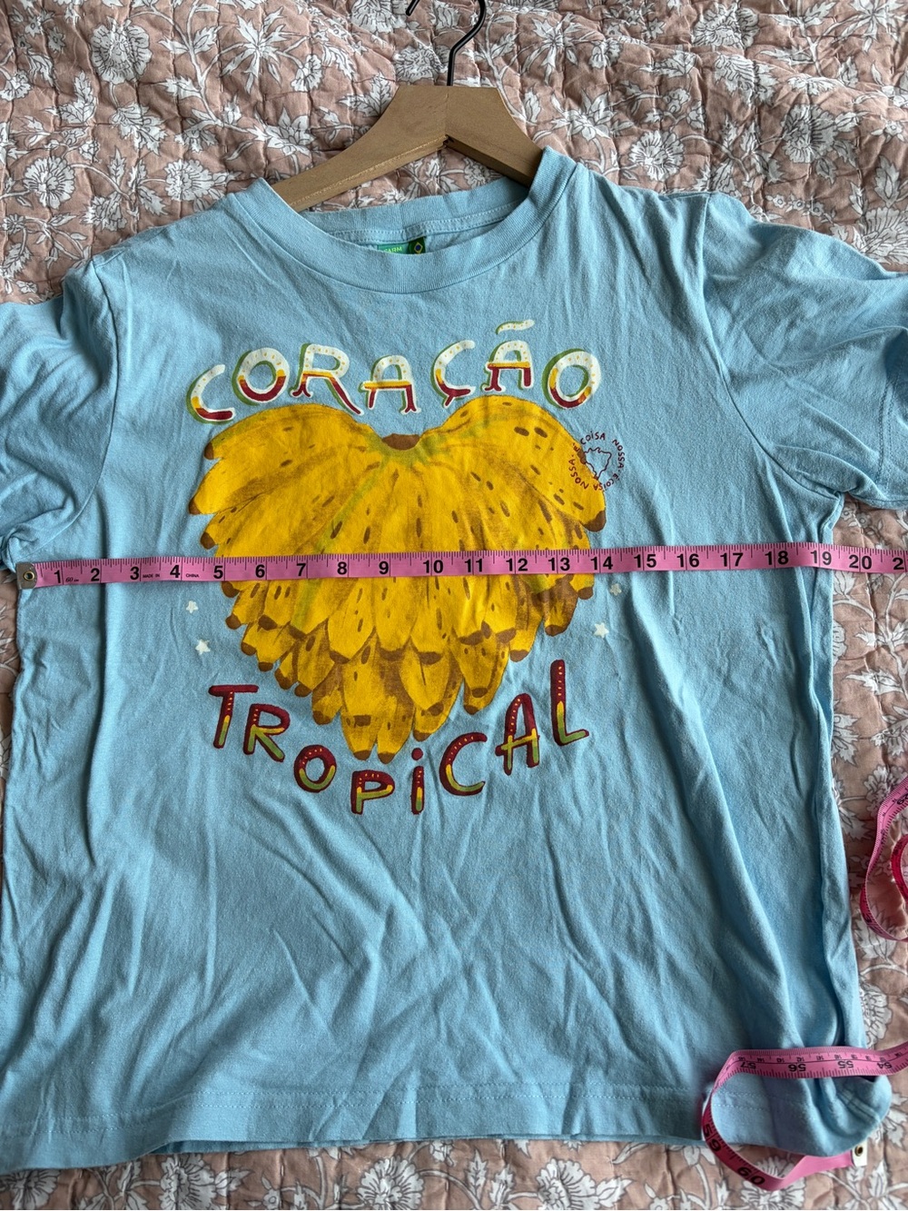FARM Brasil Tropical Heart Blue T-Shirt Small - Picture 6 of 7